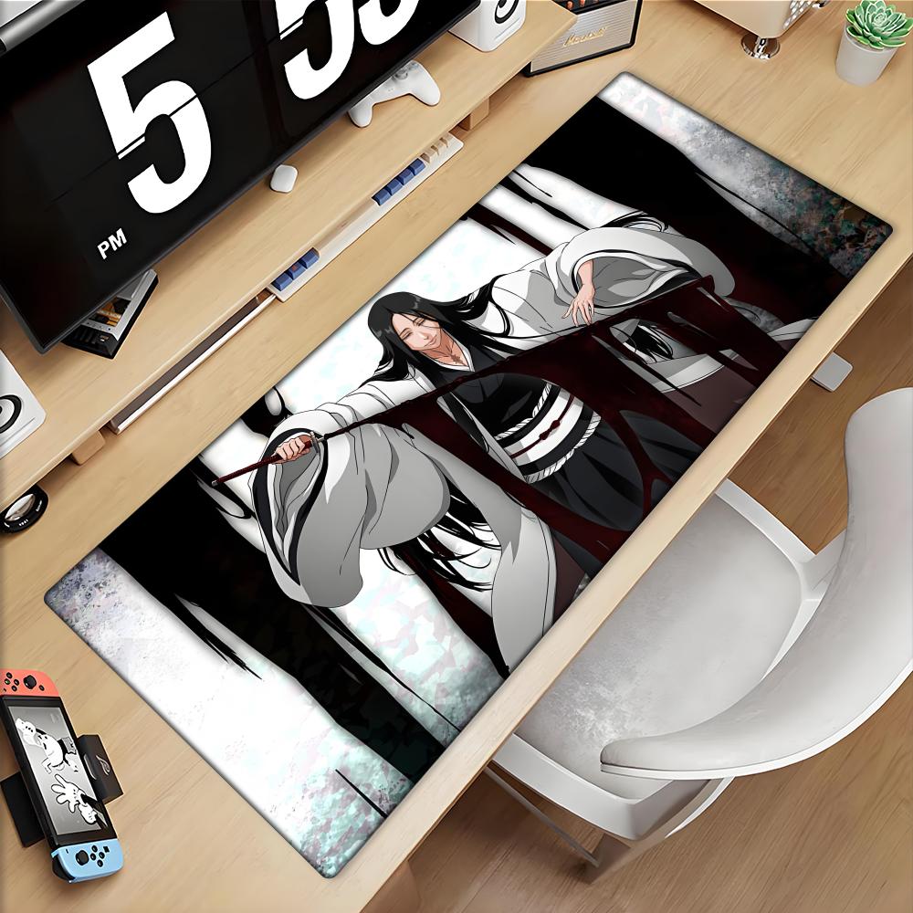 Tech Accessories For Office Desk - Large Mouse Pad black white Anime