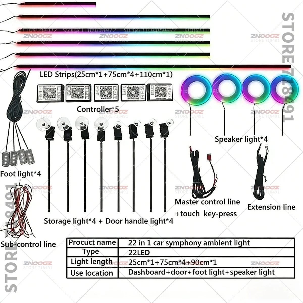 22in1 RGB Car Interior Acrylic - Tech Lighting Accessories recension och pris