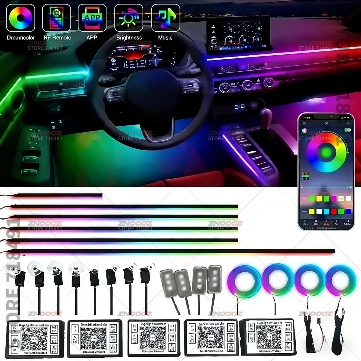 22in1 RGB Car Interior Acrylic - Tech Lighting Accessories recension och pris