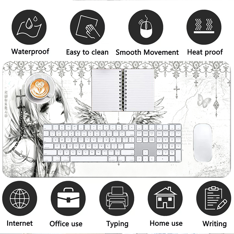Leather Mousepad Black White A - Tech Accessories For Office Desk recension och pris