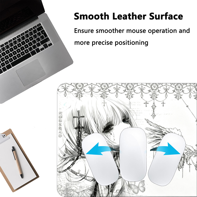 Leather Mousepad Black White A - Tech Accessories For Office Desk recension och pris